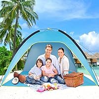 Sumerice Family Beach Tent and Sun Shade UV Cabana Shelter | Camping, Hiking, Fishing | Lightweight, Portable, Breathable, and Windproof | Collapsible (Blue)