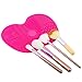 Makeup Brushes Cleaning Mat, LEOKOR Makeup Brush Cleaner Pad Set of 2 Cosmetic Brush Cleaning Mat Washing Tool with Suction Cup (Rose)
