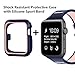 BRG Compatible for Apple Watch Band 38mm 40mm 42mm 44mm Series 5 4 3 2 1 with case,Women Men Soft Silicone Bands with Shockproof Bumper Case for iWatch Bands