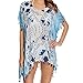 DQdq Sexy Women's Oversized Striped Beach Bikini Swimwear Cover-up