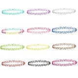 Besteel 8-12 PCS Womens Rubber Necklace Chain Double Line Tattoo Choker Necklace Stretch Elastic Set for Teen 80s 90s