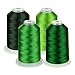 Simthread 42 Options Various Assorted Color Packs of Polyester Embroidery Machine Thread Huge Spool 5000M for All Embroidery Machines (Green Series)