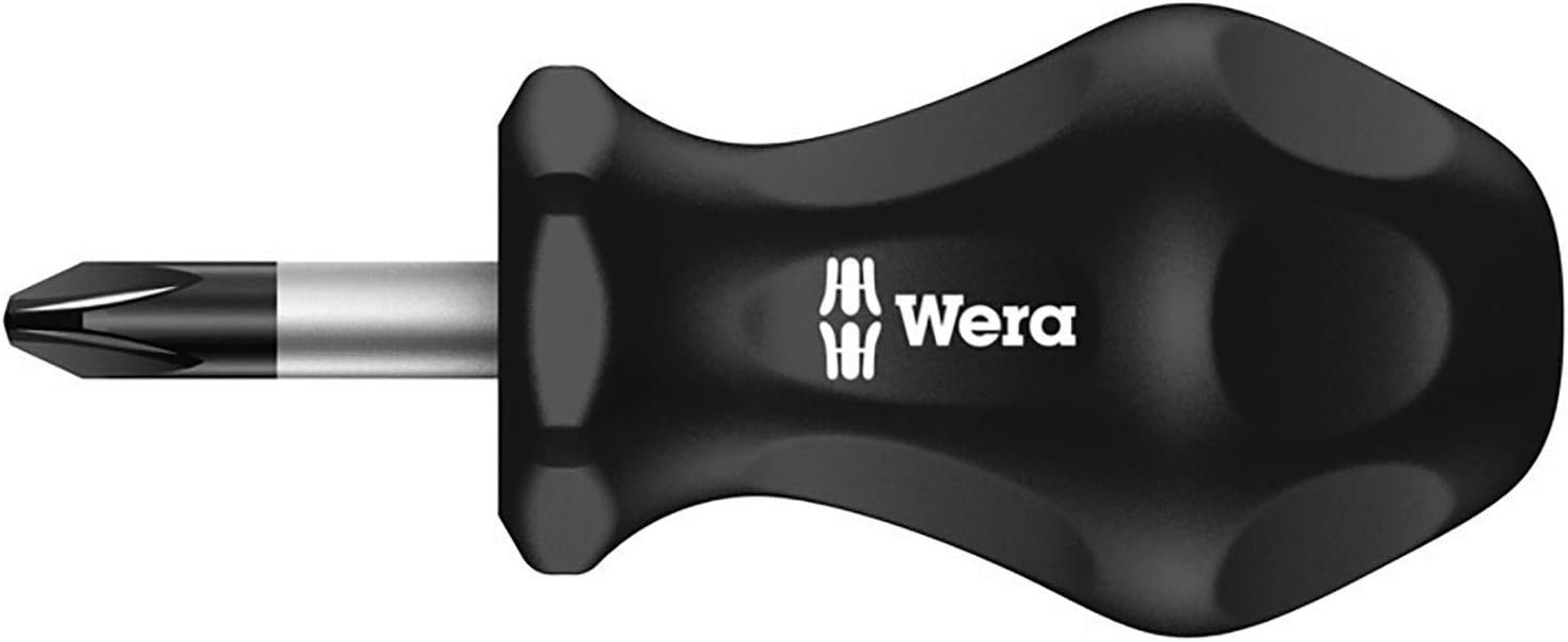 Wera 05009330001 PZ01 x 25 mm Stubby/Carburettor Screwdriver - Silver, Multi-colour, PZ1