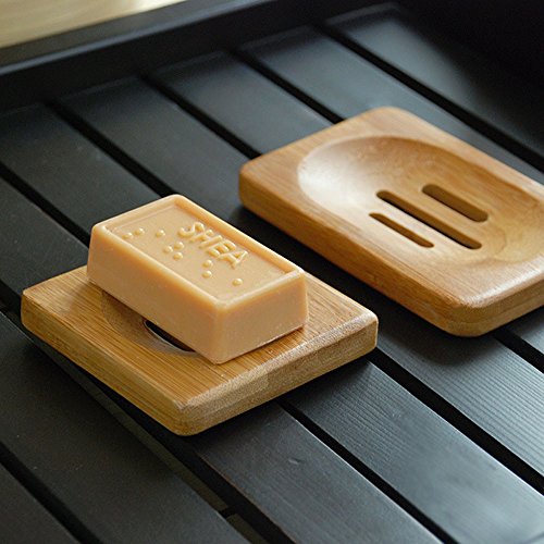 Pstars Bamboo Soap Dishes Soap Tray Holder, Soap Drain Box Home Bathroom Wooden Nature Soap Case Holder Hand Craft Bathtub Shower Dish Accessories - Thumbnail 4