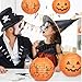 Sumille 2 Pcs Halloween Pumpkin Lanterns 7.9inch 20cm LED 3D Jack O' Lantern Pumpkin Hanging Paper Lanterns for Halloween Indoor Outdoor Party Decoration, 7.9inch, Orange