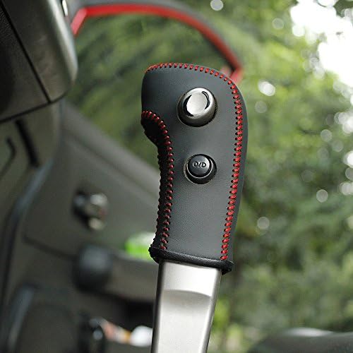 16sixteen Car Shift Knob Cover Nappa Genuine Leather Black Color With Red Wire Fit for NISSAN Automotive Interior Accessoriesies
