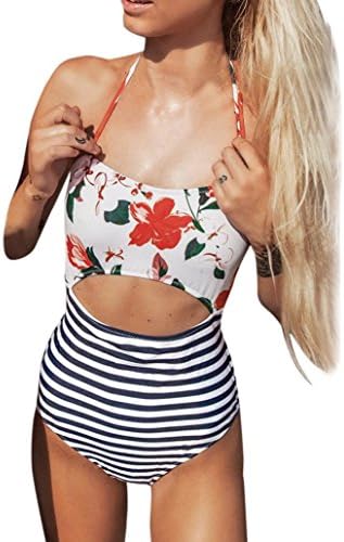 Hot Sale Womens Missyy Bandage Bikini Padded Bra One Piece Swimsuits Monokini Swimwear Ladies Beachsuit Bathing Suits Swimwear Fashion (L, Multicolor)
