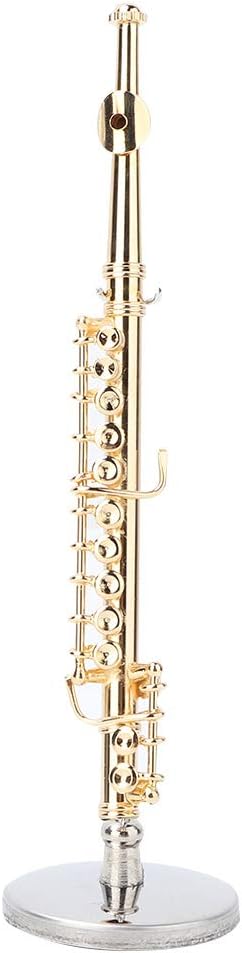 Hilitand Miniature Flute, Brass Flute Model Musical Instrument Model Exquisite Desktop Decoration Miniatures Collectibles - Image 3