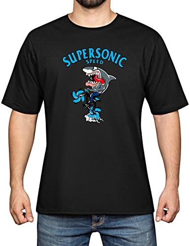 Yingyan Supersonic Men's Cotton Funny Cool T-Shirts Short Sleeve Tops Tee Size S