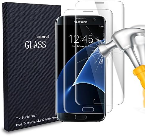Galaxy S7 Screen Protector, AndHot Samsung Galaxy S7 Tempered Glass Screen Protector Full Coverage, 2 Pack Case Friendly 3D Curved Screen Protector Film for Samasung Galaxy S7