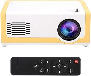 Mini Video Projector, Hi-Fi Portable Audio Player Projector Built-in Speakers, 15 ° Vertical Keystone Correction HDMI USB Home Theater Multimedia Projector(US)