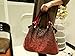 TINKSKY Classic Fashion Tote Handbag Leather Shoulder Bag Perfect Large Tote Ls1195 (Grey) (Red)