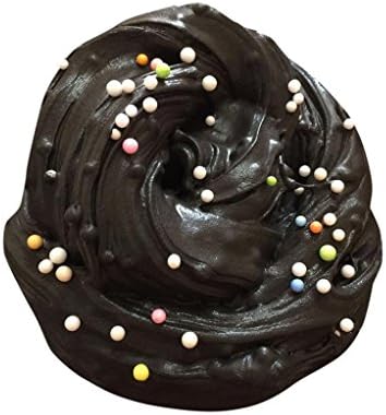 Fanty Tech Fluffy Floam Slime Relieve Stress Anxiety Scented Sludge No Borax Funny Clay Toy for Kids/Adult (Black)