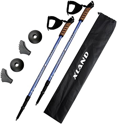 XLAND Trekking Poles Adjustable Trekking Poles Collapsible Telescopic Pole Carbon Fiber Trekking For Trail Hiking Walking Climbing