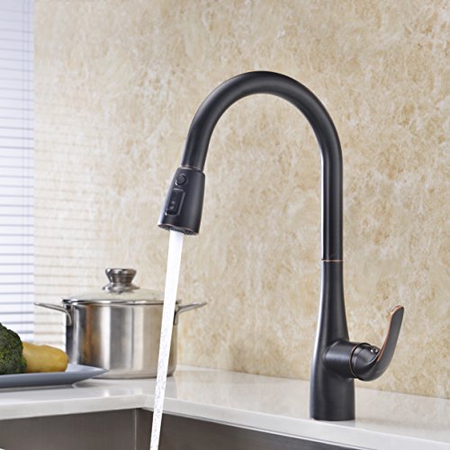 New Kitchen Sink Faucet Oil Rubbed Bronze Delle Rosa Pre-rinse Single Handle Pull Out and Pull Down Kitchen Faucet