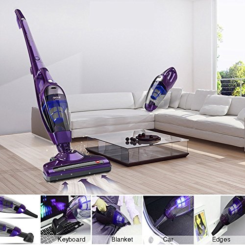 NPOLE 2-in-1 Cordless Upright Vacuum Cleaner Rechargeable Bagless Stick and Handheld Vacuum for Car with Upright Charging Base 2-speed Setting Lightweight Purple Home & Kitchen, Vacuums & Floor Care, Vacuums, Upright Vacuums