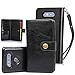 LG V20 Case, TabPow 10 Card Slot - [ID Slot][Button] Wallet Folio PU Leather Case Cover with Detachable Magnetic Hard Case for LG V20 - Black