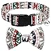 Christmas Bow Tie Dog Collar, Adjustable Dog Cat Collar and Bow Tie Durable Buckle Light Collar for Dogs Cats Pets Soft and Comfortable (Medium)