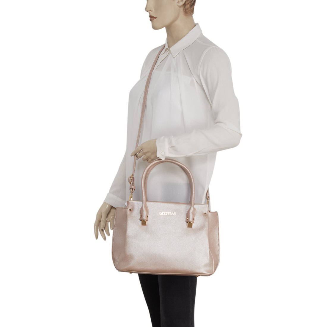 caprese christine women's tote bag (metallic soft pink) ()