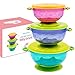 Suction Bowl Feeding Set, Stackable Toddler Suction Bowls with Spill-Proof Lids, Dishwasher Safe Spill Proof Bowls for Toddlers and Babies, Baby Dish Set of 3 Bowls