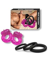 Treo 3 Black + 2 Pink (Set of 5 PCS) Silicone Exercise Bands - Rings