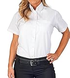 Womens Longer Tail Short Sleeve Oxford Shirt
