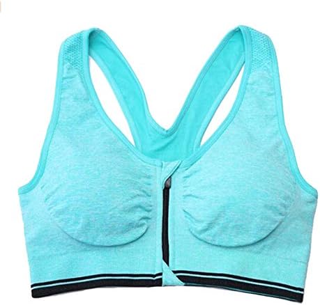 Arrowhunt Women's Stretch Removable Pads Front Zipped Comfort Sports Bra