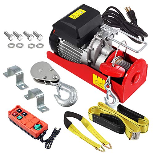 Partsam 440lbs Automatic Lift Electric Cable Hoist with Wireless Remote Control 120V Overhead Crane Garage Ceiling Pulley Winch w Towing Strap Sling, Electric Wire Rope Hoist, 38ft Lifting Height - Image 7