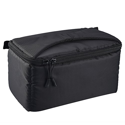 ALLCACA Waterproof Camera Insert Bag Shockproof Camera Inner Case High-capacity Camera Partition Bag with Detachable Dividers, Suitable for Digital Single Lens Reflex, Black (Waterproof - 261514cm)