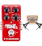 TC Electronic 960661001 Hall of Fame 2 Electric Guitar Reverb Effects Pedal with a Pair of Pedalboard Patch Cables
