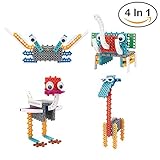 HOMEWE Building Blocks for Kids, 4 in 1 Animals Building Kits Toys for Boys Girls Age 6 7 8 9 10 STEM Educational Construction Toys (Crab, Elephant, Giraffe, Ostrich)
