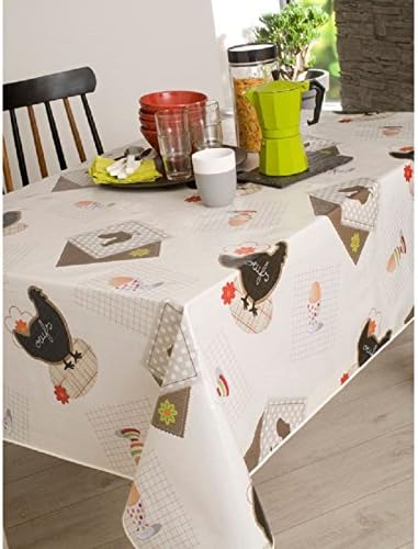 Calitex Round Tablecloth in Hen and Egg Printed Design, 180cm