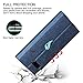 ASUS ROG Phone 2 Case, Foluu ASUS ROG Phone 2 Wallet Case Canvas Flip/Folio Soft TPU Cover Bumper Kickstand Ultra Slim Strong Magnetic Closure Cover for ASUS ROG Phone 2 (Blue)
