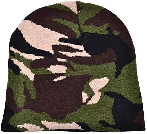 Mens Adults Camouflage Beanie Skull Hat