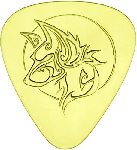Tribal Wolf - Solid Brass Guitar Pick