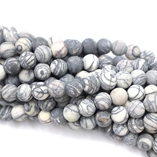 Tacool 5 Strands Round 6mm Gemstone Beads Aventurine Amazonite, Zebra Jasper Agate for Jewelry DIY Making Loose Beads - Thumbnail 2