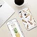 iPhone 8 Plus Case, iPhone 7 Plus Case, BENTOBEN Slim Hybrid Hard PC Cover Silicone Rubber Bumper Gold Pineapple Pattern Design Glossy Shockproof Protective Phone Case for iPhone 7/8 Plus, White/Gray