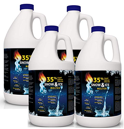 35% Liquid Calcium Chloride Snow & Ice Melter/Preventer (4x1 Gallon)