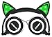 SoundBeast Cat Ear Headphones with Glowing Lights (Green)