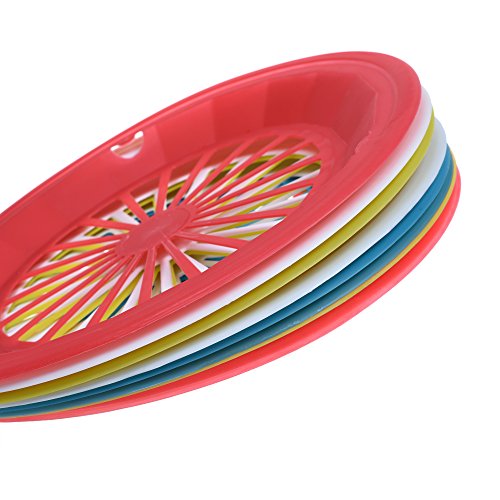 Pack Of 8 Reusable Plastic Plate Holders For 9" Paper Plates, (4 Colors