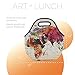 Artovida Artists Collective Insulated Neoprene Lunch Bag - Washable Soft Lunch Tote for Work and Picnic - Design by Mark Ashkenazi (Israel) World Map - Classic