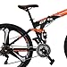 Eurobike Folding Bike 21 Speed Full Suspension Mountain Bicycle 27.5″ Daul Disc Brake (Orange)thumb 4