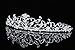 Flower Vine Design Bridal Tiara Crown - Clear Crystals Silver Plating T654