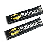 BENZEE 2pcs Batman Carbon Fiber Car Seat Belt Shoulders Pad Truck Cover