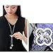 Dolland Women's Crystal Four-Leaf Clover Jewelry Tassel Pendant Long Chain Sweater Necklace