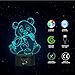 Giant Panda Bear 3D Illusion Lamps, Elstey 7 Color Changing Touch Table Desk LED Night Light Great Gifts for Kids