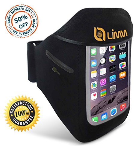 Limm Sport Armband for iPhone 6, Galaxy S6/S5/S4 - #1 in Comfort - Perfect for Being Active, Jogging, Running, Workouts, Fitness and Much More ✭ Arm Size: Average ✭ Enhance Your Workouts Now!