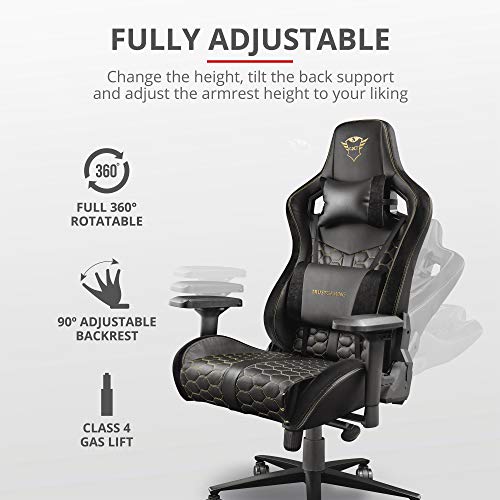 Trust-Gaming-Silla-Gamer-GXT-712-Resto-Pro-Asiento-Totalmente-Giratorio-360-Respaldo-Ajustable-Entre-90-y-180-Silla-Escritorio-Ergonomica-para-Ordenador-Oficina-PC-Negro