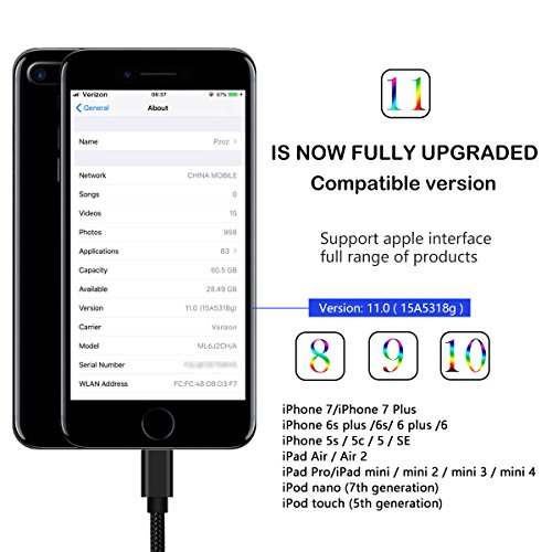 Lightning-Cable-for-iPhone3PACK-6Ft2M-Charger-Cord-Lightning-USB-Charger-Cable-for-iPhone-X88-Plus77-Plus55s5C55SEiPadiPodCharging-Charger-Cable-for-iPhone-iOS-Devices-Black