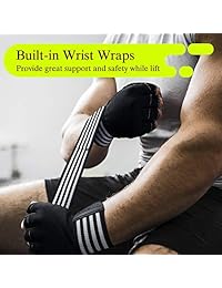 OZERO Weight Lifting Gloves, Gym Workout Gloves with Wrist Support for Weightlifting Cross Training Fitness - Full Palm Protection for Women and Men
